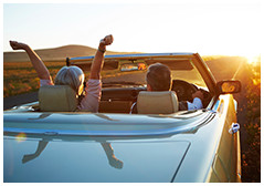 Couple driving in car